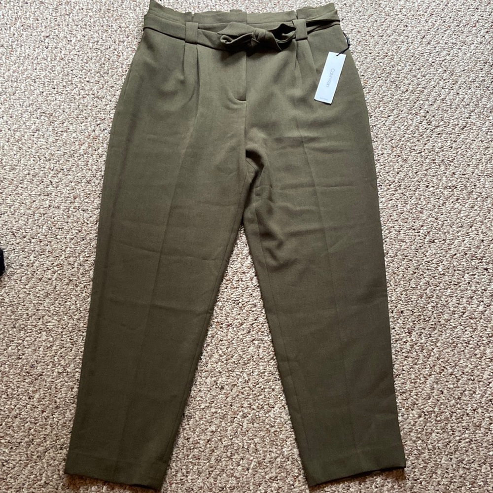 Calvin Klein tie waste pants.